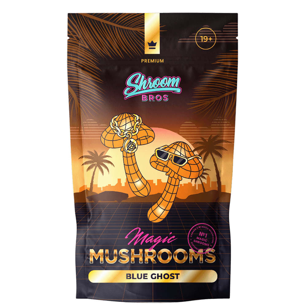 Buy Blue Ghost Magic Mushrooms online – premium dried shrooms by Shroom Bros featuring Long Ghost x Blue Shakti genetics
